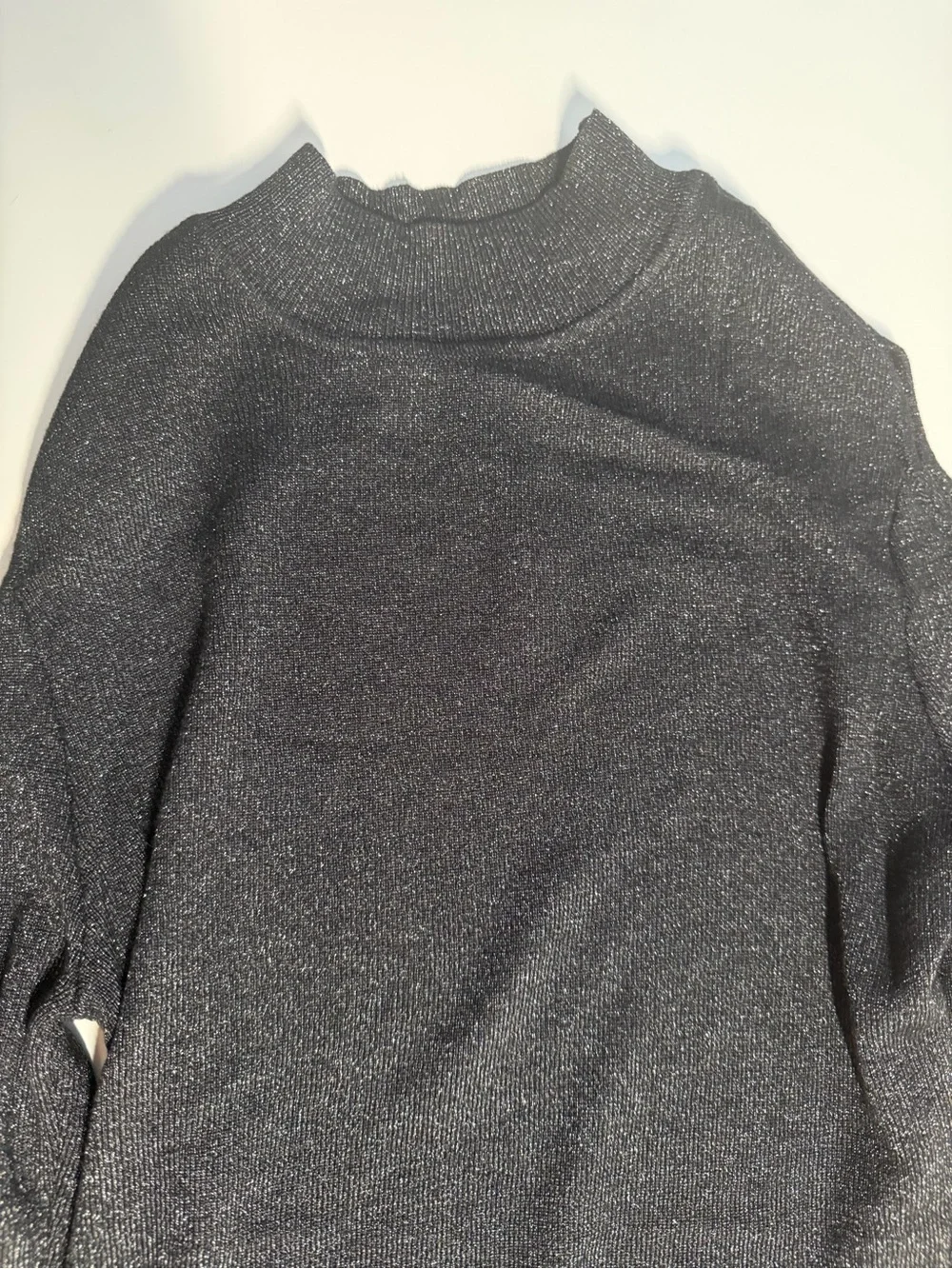 Women’s Black Mock Neck Cold Shoulder Fitted Top